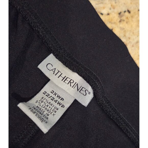 New! Catherines Plus Size 2XWP Ponte Knit Leggings Stretch Soft Smoothing Black - Picture 8 of 13